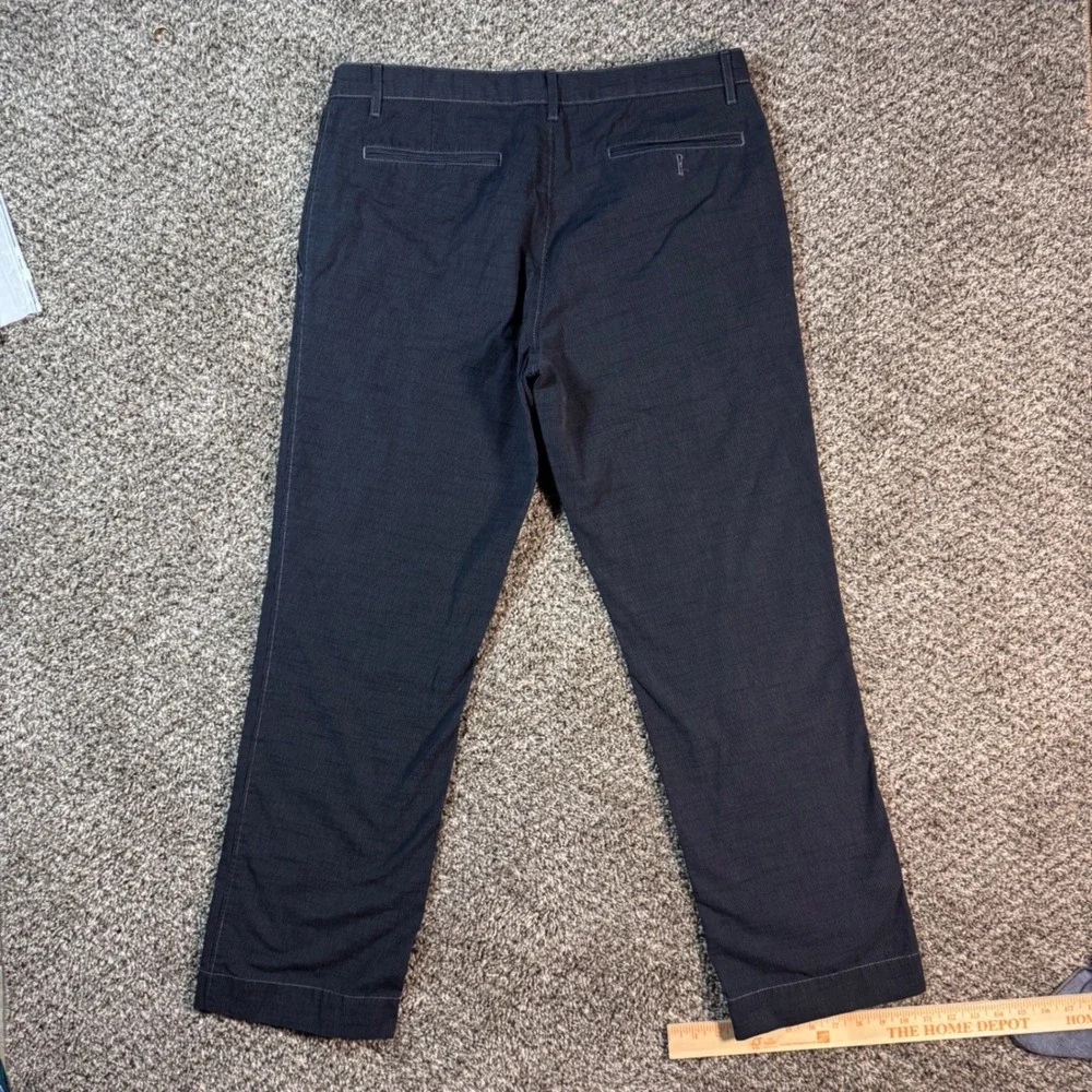 Banana Republic Mens 34x32 Straight Fit Navy Micro Stripe Cotton Chino Pants - Picture 10 of 10